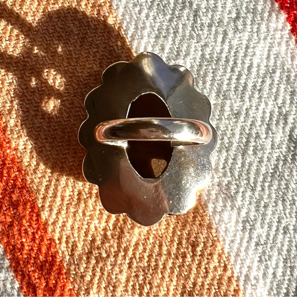Mexican Silver Tiger Eye Statement Ring - image 7